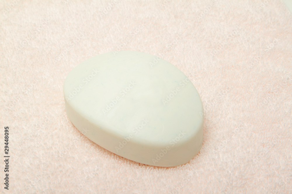 Soap on towel Soap on towel