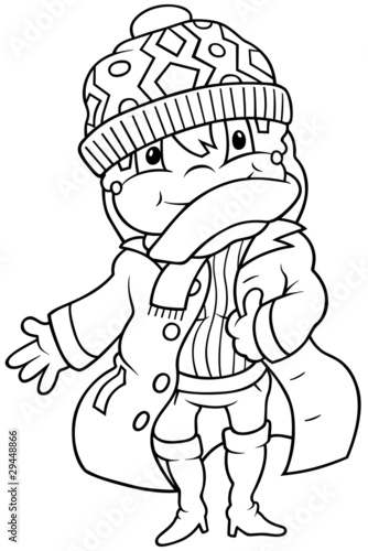 Girl in Winter Dress - Blac...