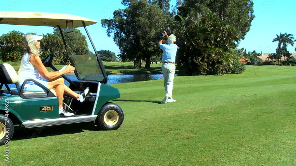 Senior Male Learning to Play Golf in Retirement Senior Male Learning to Play Golf in Retirement