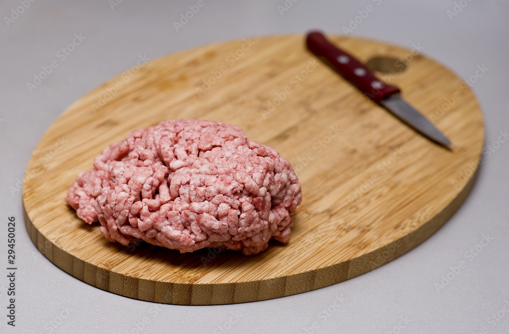 Forcemeat on the kitchen desk Forcemeat on the kitchen desk