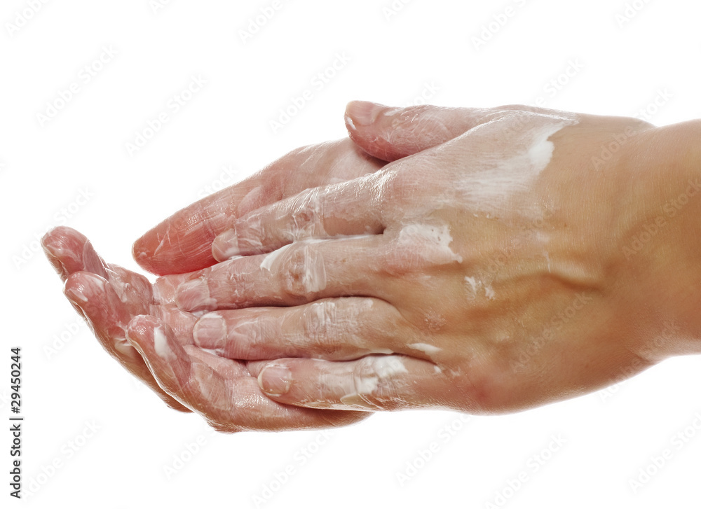 Fototapeta premium woman applying cream to her hands