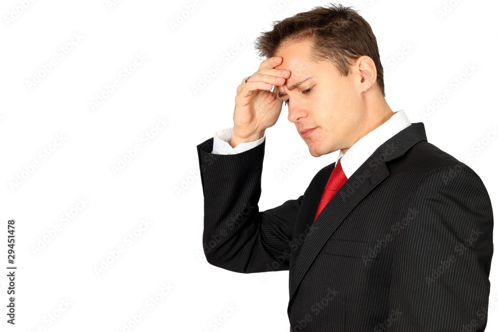 Young handsome business man having stress or a headache Young handsome business man having stress or a headache