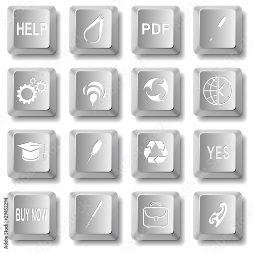 Vector set of computer keys