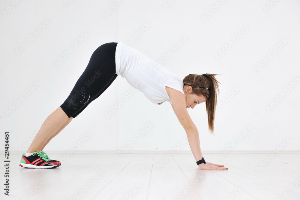 young woman fitness workout young woman fitness workout