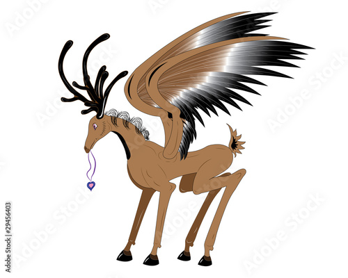 Deer with wings.
