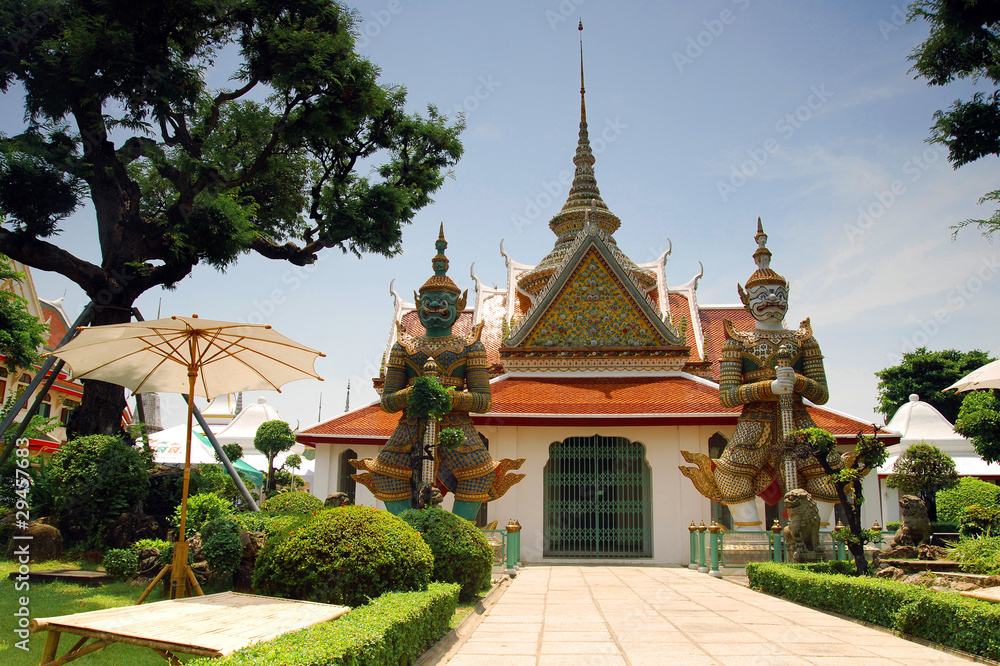 Inner yard of Wat Arun temple in Bangkok, Thailand