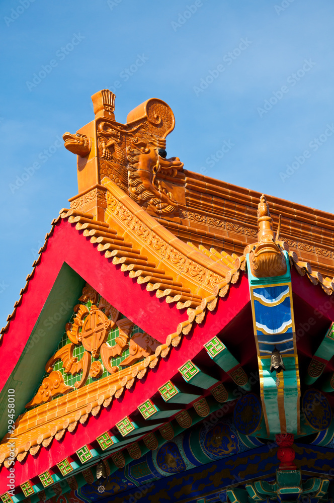Fototapeta premium chinese temple roof art