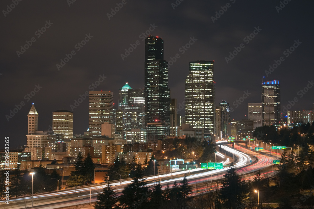 Naklejka premium Seattle at Night