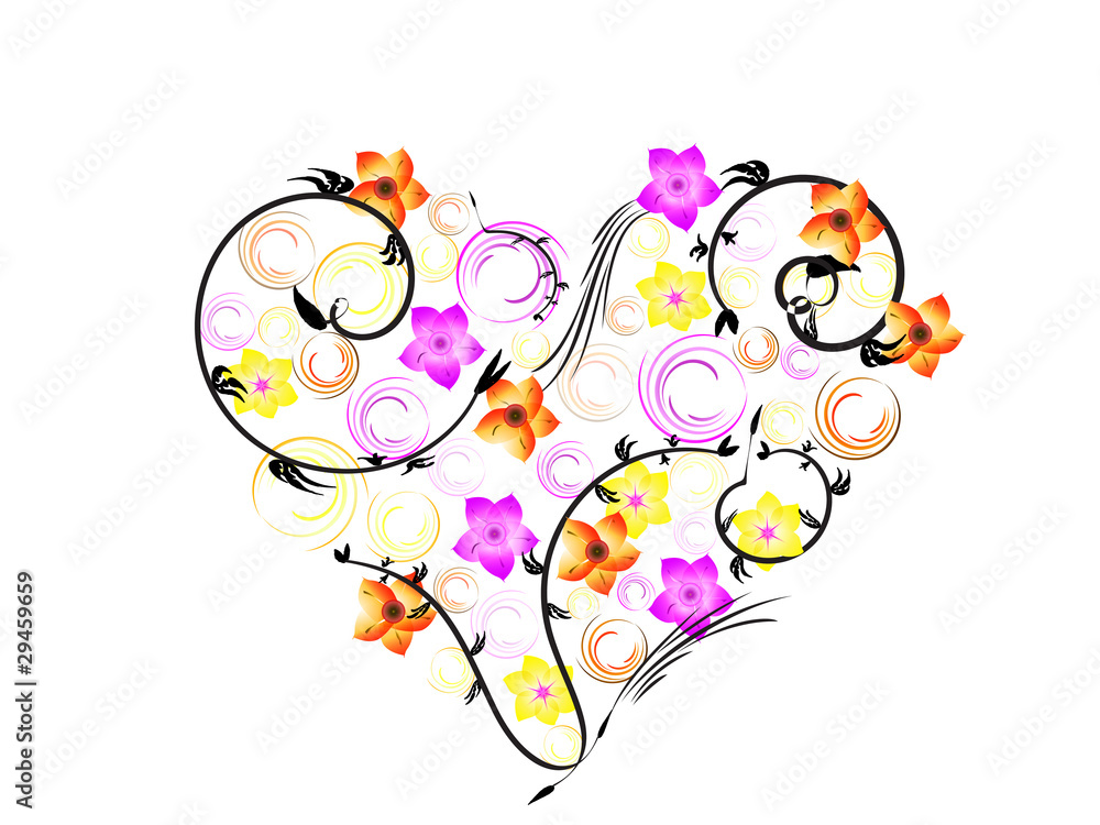 Fototapeta premium Cuore di fiori