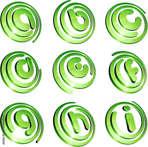 Green vibrant logo set.