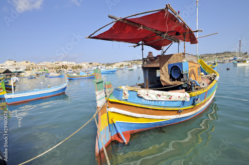 Maltese fishing boats, Marsaxlokk, Malta.