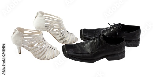Elegant male and woman shoes
