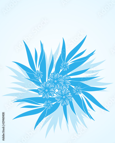 illustration of a blue flowers bouquet