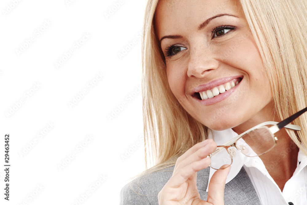 Naklejka premium business woman in glasses