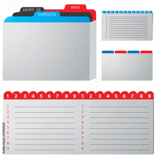 colored illustration of a folder containing documents photo