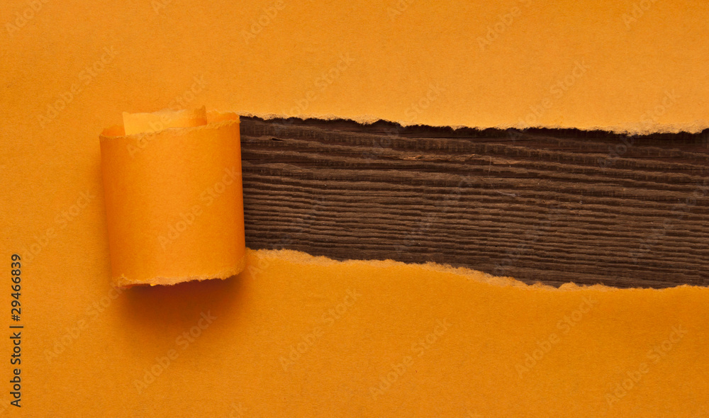 Obraz premium orange torn paper