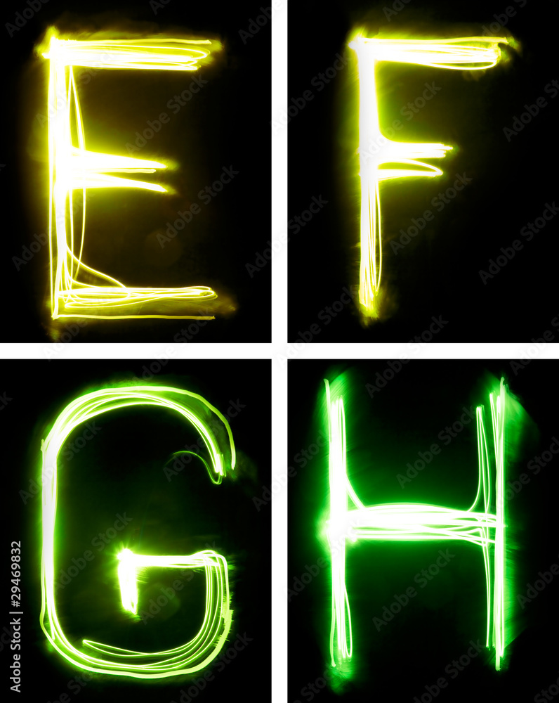 letters painted with light
