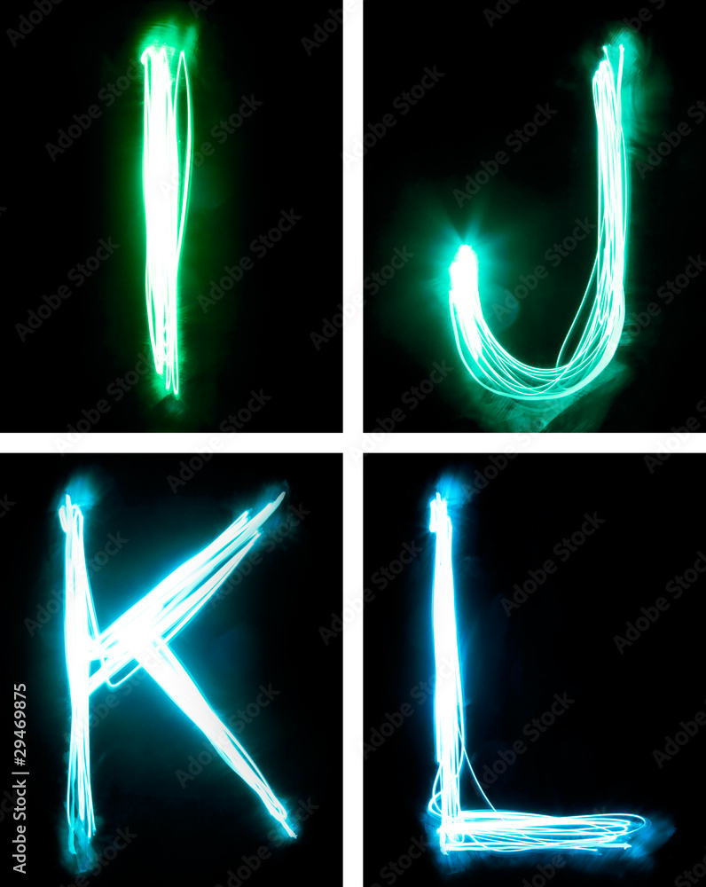 letters painted with light