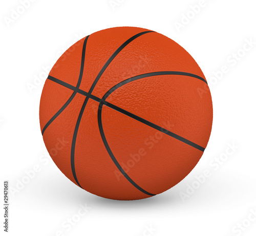 Ballon de basketball sur fond blanc 1 © He2