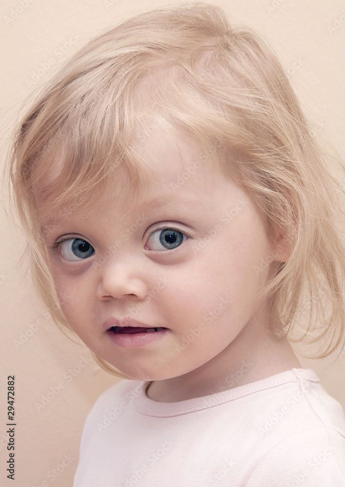 Portrait of pretty girl on a pink background Portrait of pretty girl on a pink background