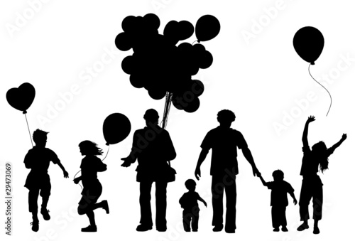 kids balloons at funfair amusement park