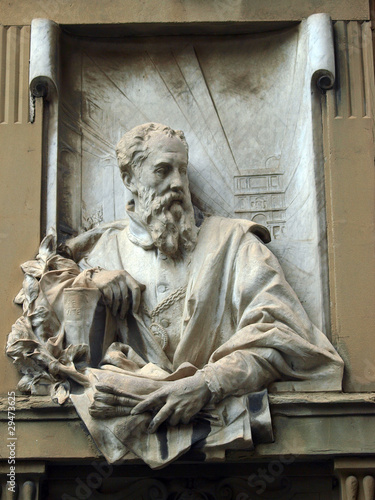 Giorgio bust Vasari at Piazza Grande in Arezzo photo