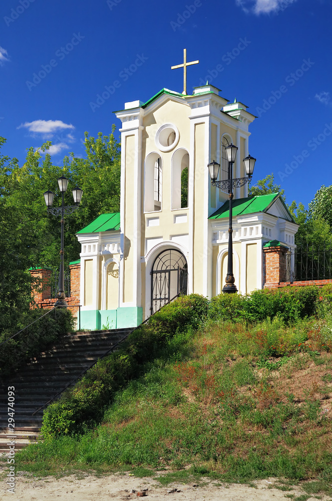 Fototapeta premium Gate of Church of Holy Virgin Intercession in Tomsk