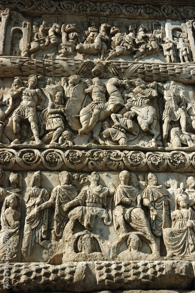 Bas-relief of famous Arch of Galerius in Thessaloniki, Greece, u