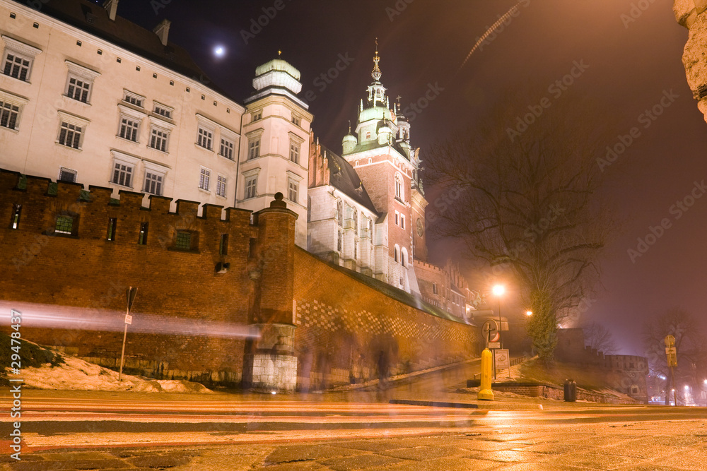 Wawel castle in night