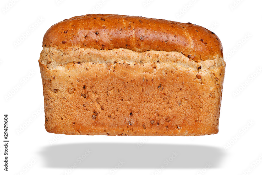 Loaf of granary bread isolated on awhite background. Loaf of granary bread isolated on awhite background.