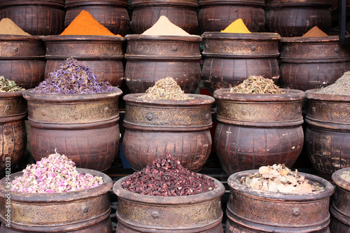 Shop with Spices on the Street in Marrakech