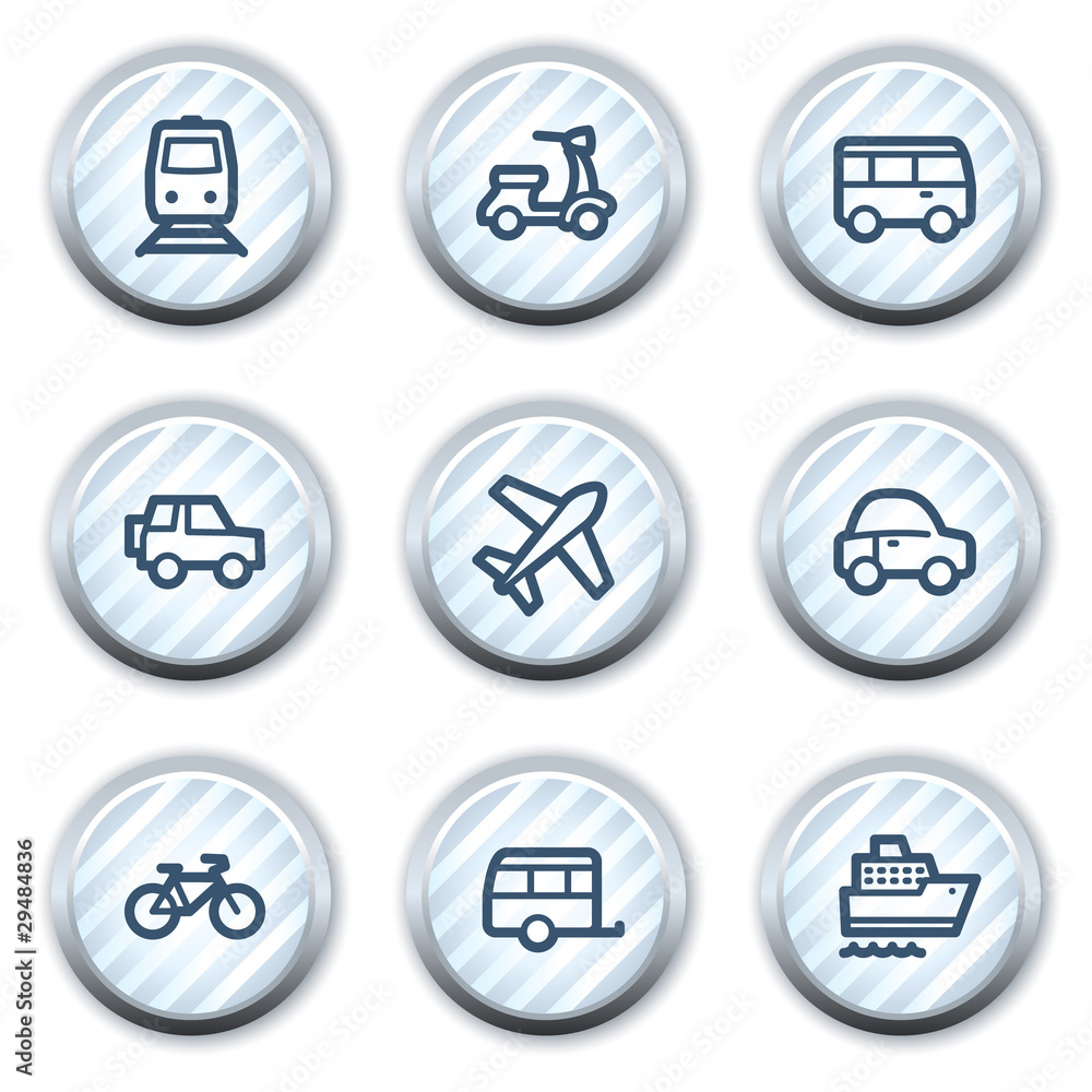Transport web icons, stripped light blue circle buttons Transport web icons, stripped light blue circle buttons