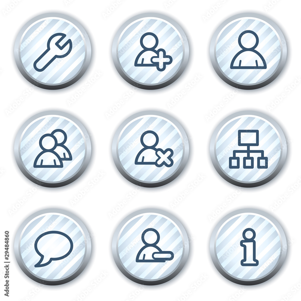 Users web icons, stripped light blue circle buttons Users web icons, stripped light blue circle buttons