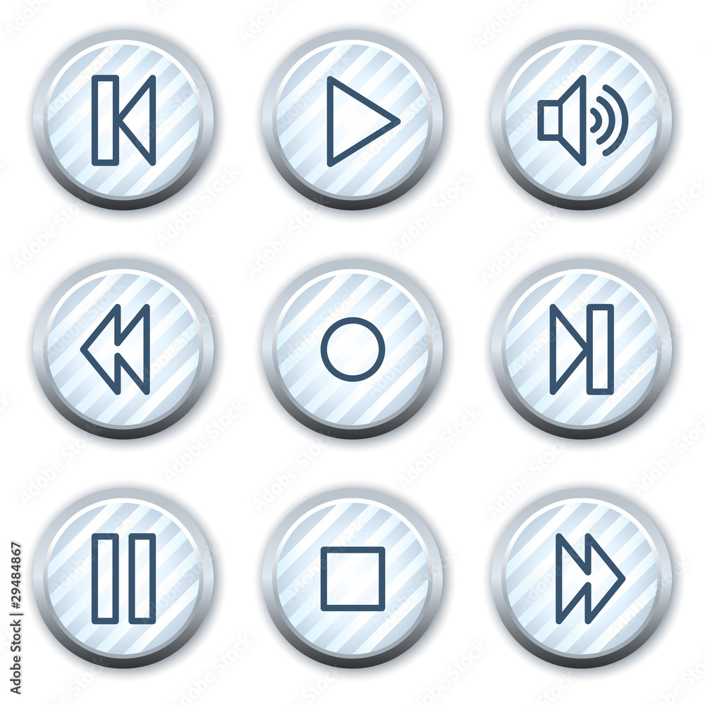 Walkman web icons, stripped light blue circle buttons Walkman web icons, stripped light blue circle buttons