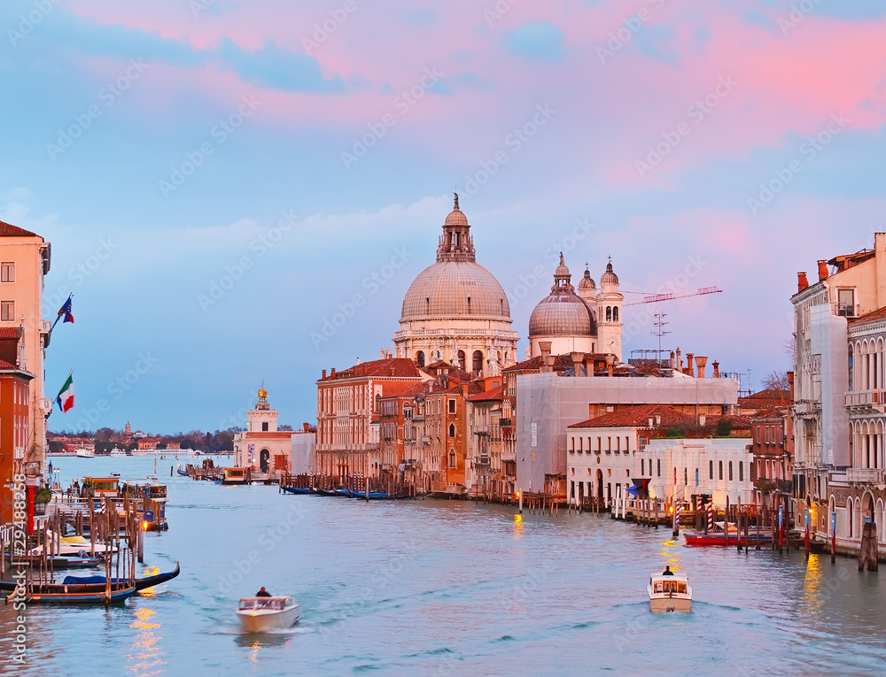 Grand canal at sunset, Venice
