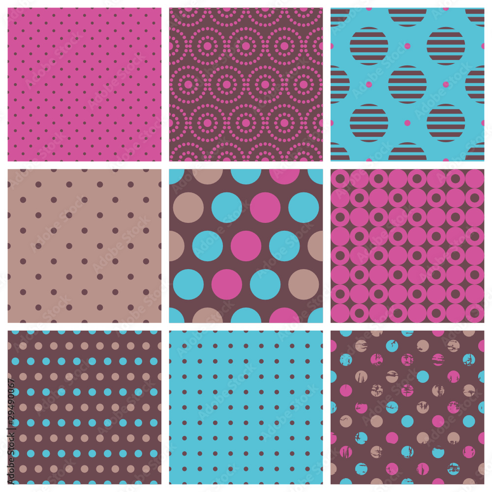 set of seamless dots patterns set of seamless dots patterns