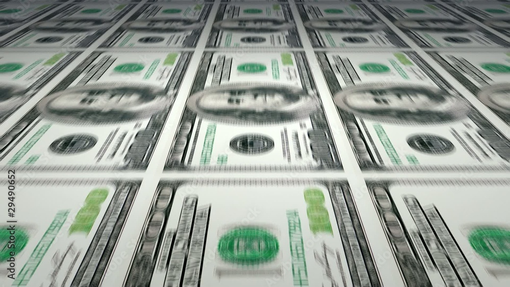 Printing of 100 dollar bills