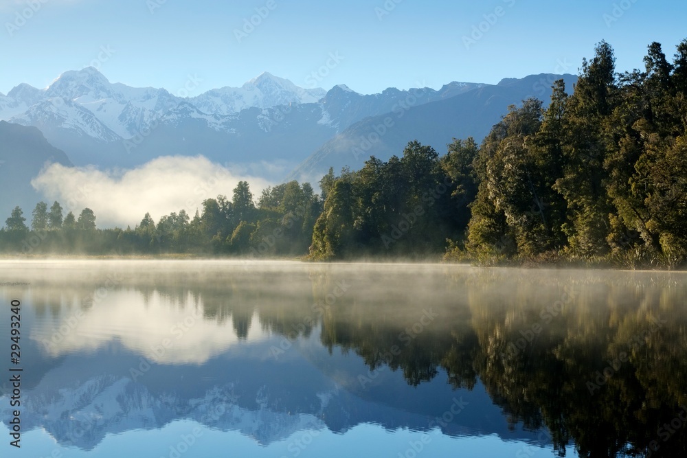 Mount Cook from Lake Matheson New Zealand