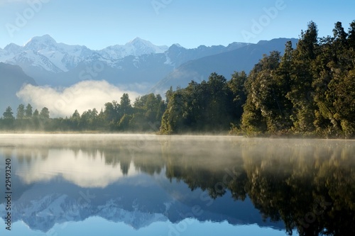 Mount Cook from Lake Matheson New Zealand