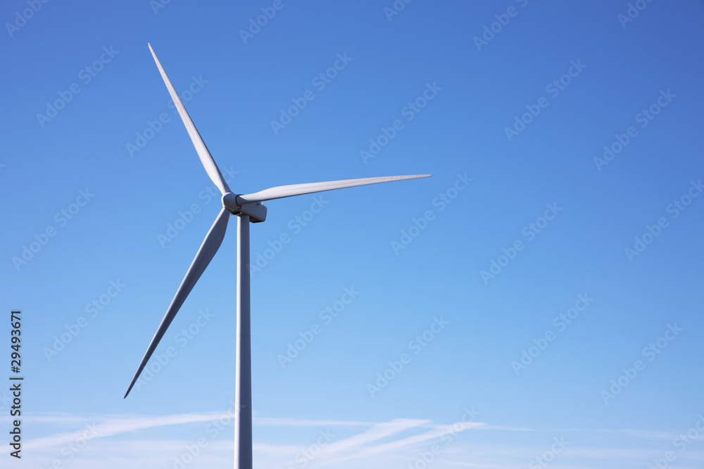 wind mill power, isolated on blue sky; wind mill power, isolated on blue sky;