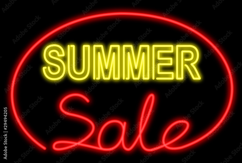 Fototapeta premium Summer sale neon