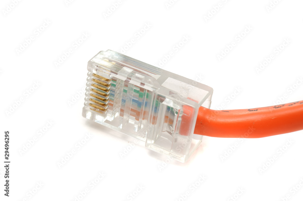 Ethernet Cable Connector on White Background Ethernet Cable Connector on White Background