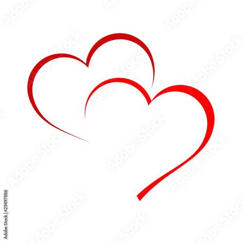 Logo two hearts # Vector photo