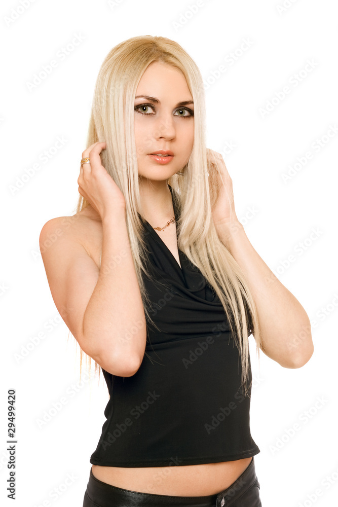 Portrait of attractive young blonde. Isolated Portrait of attractive young blonde. Isolated