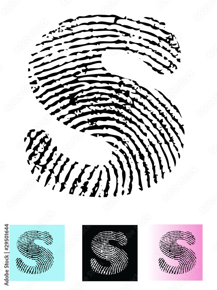 Fingerprint Alphabet Letter S Stock Vector Adobe Stock