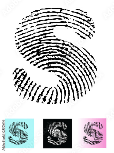 Fingerprint Alphabet Letter S