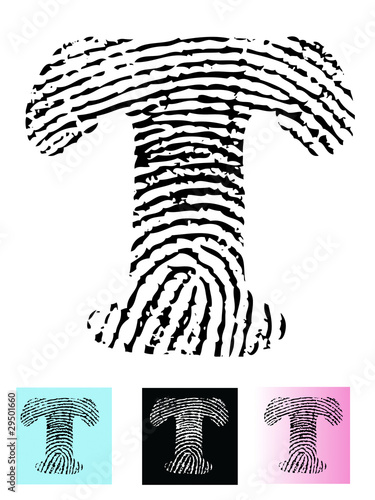 Fingerprint Alphabet Letter T