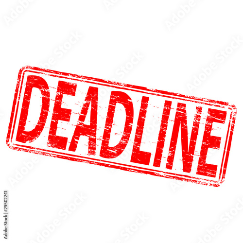 Rubber stamp illustration showing "DEADLINE" text