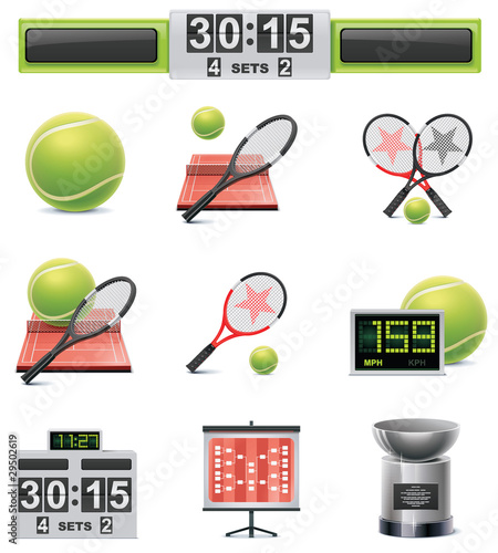 Vector tennis icon set