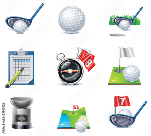 Vector golf icon set